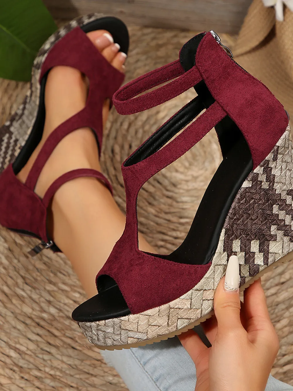 Cutout Wedge Platform Sandals, image 3