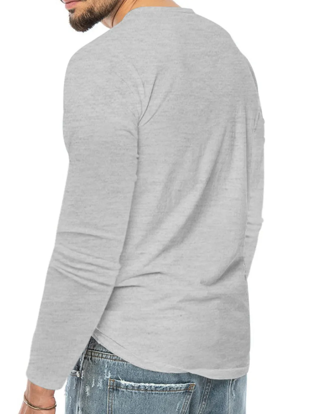 Men's Plus Size Button Detail Short Sleeve T-Shirt, image 3