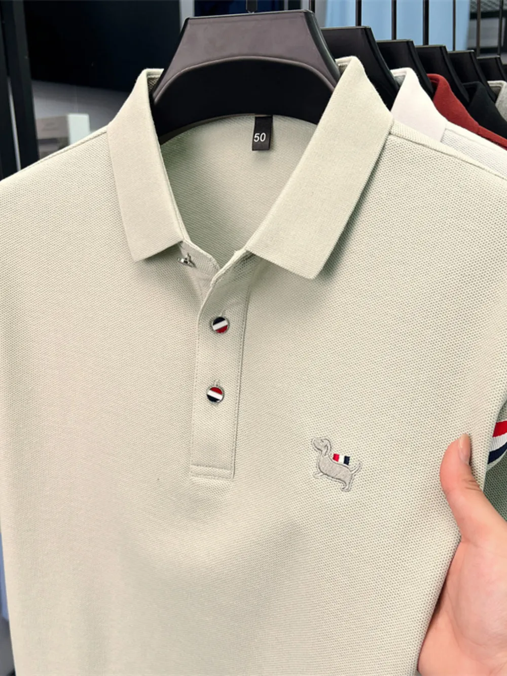 Men's Plus Size Button Detail Short Sleeve Polo, image 2