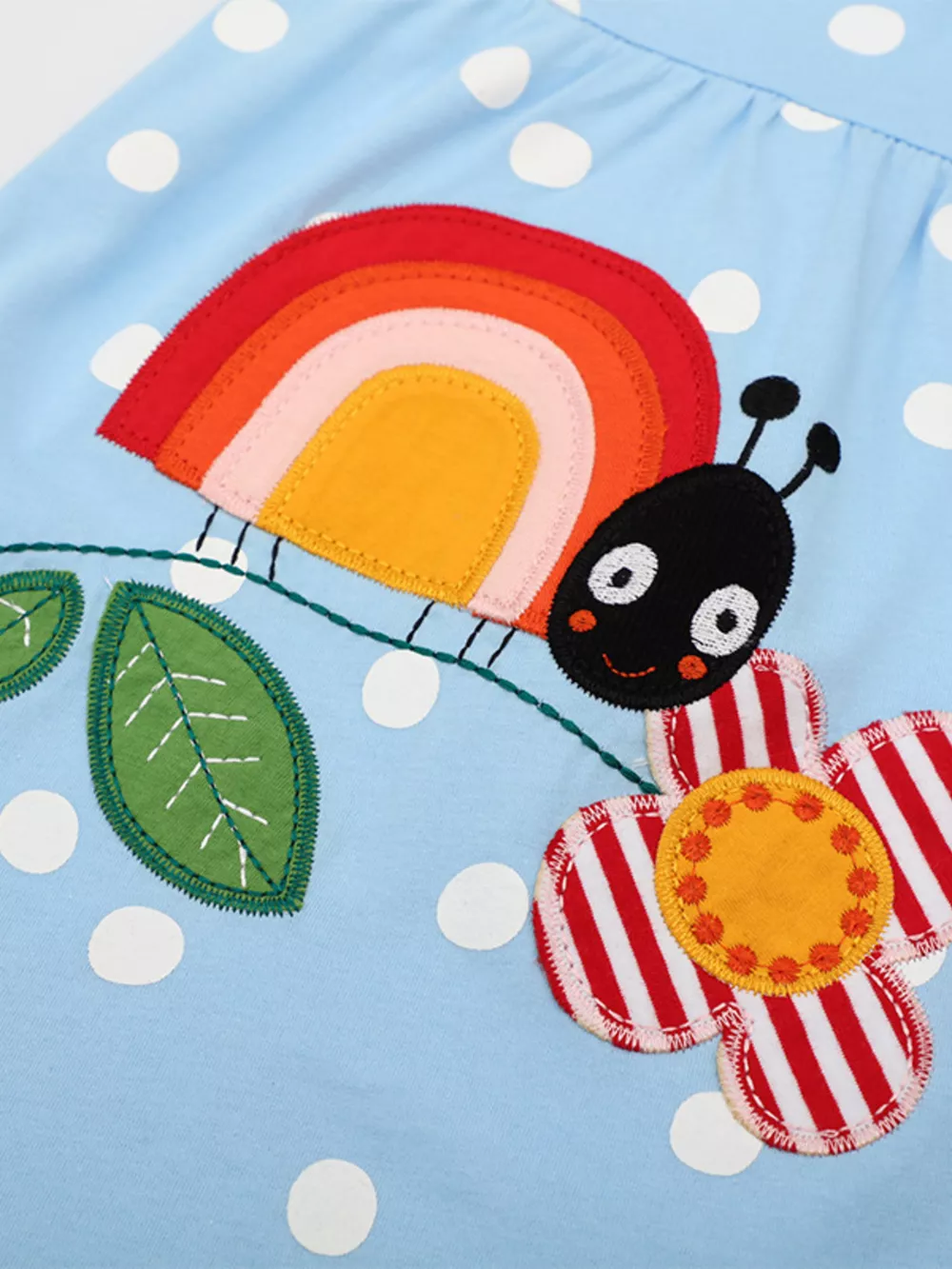 Children's Polka Dot Ladybug Round Neck Dress, image 4