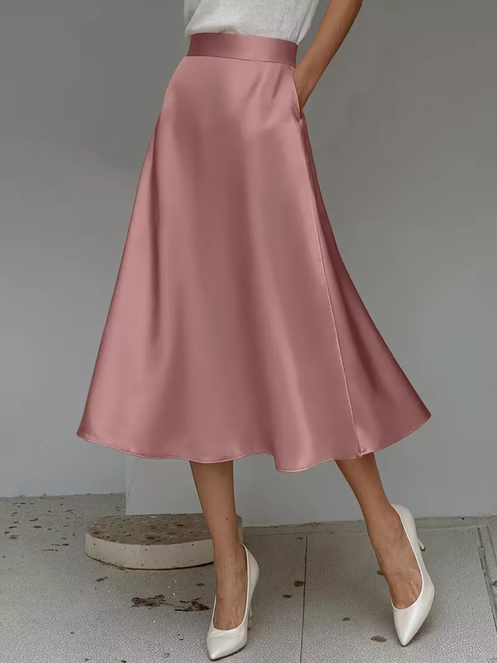 Satin Midi Skirt, image 20