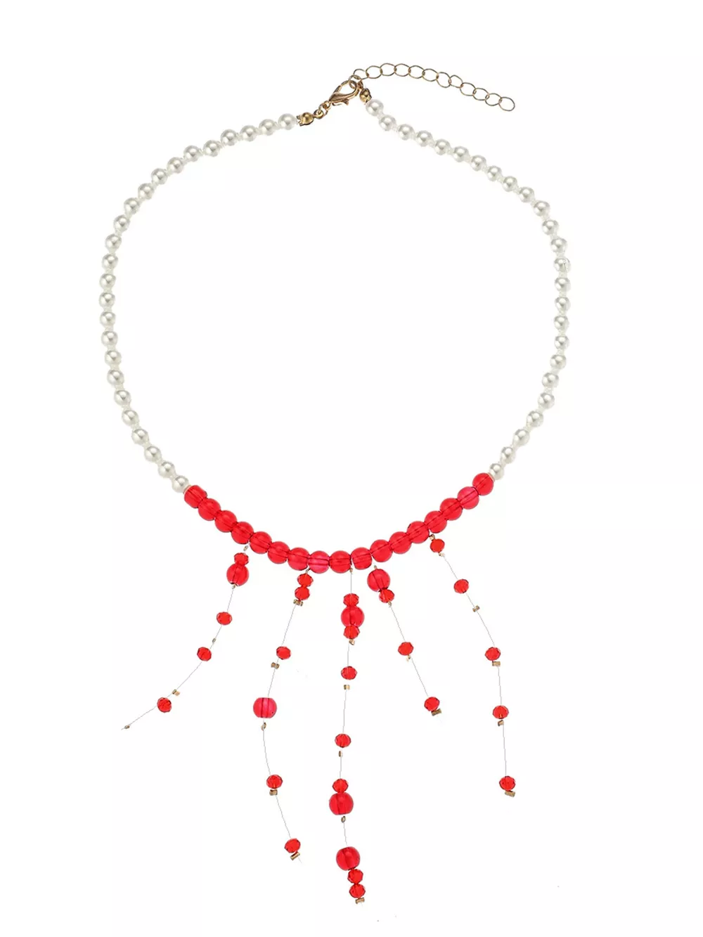 Pearl Beaded Dangle Necklace, image 5