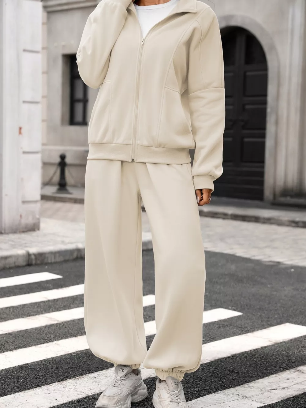 Zip-Up Long Sleeve Top and Pants Set, image 16