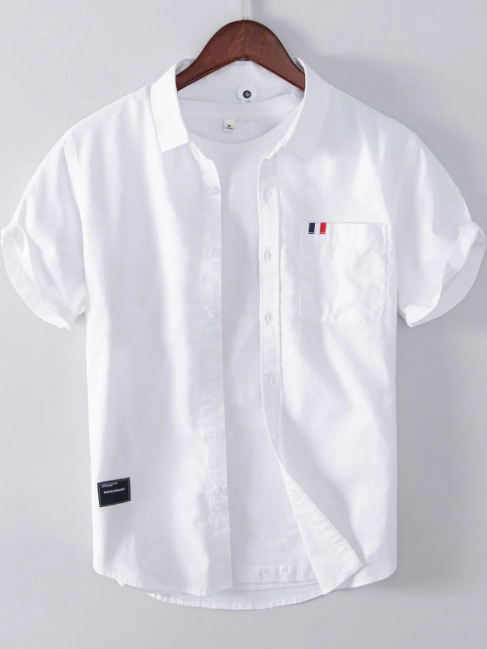 Men's Plus Size Short Sleeve Button-Up Shirt, image 2