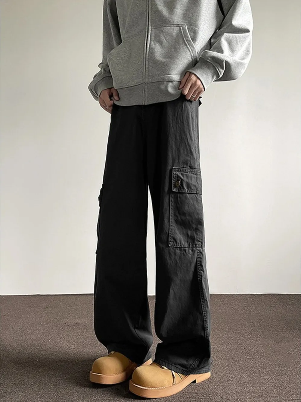 Men's Full Size Loose Fit Cargo Jeans Plus Size, image 3