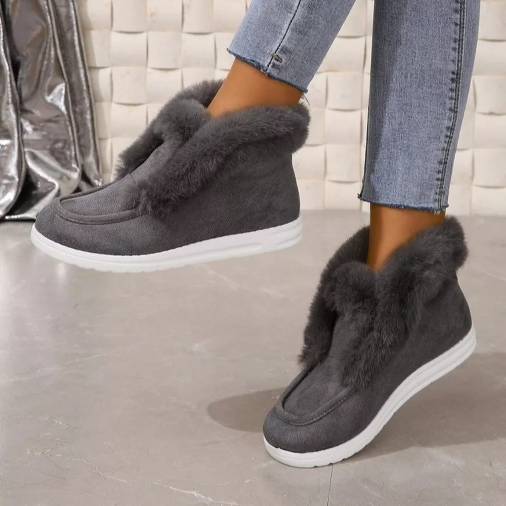 Cozy Fuzzy Trim Ankle Boots, image 6
