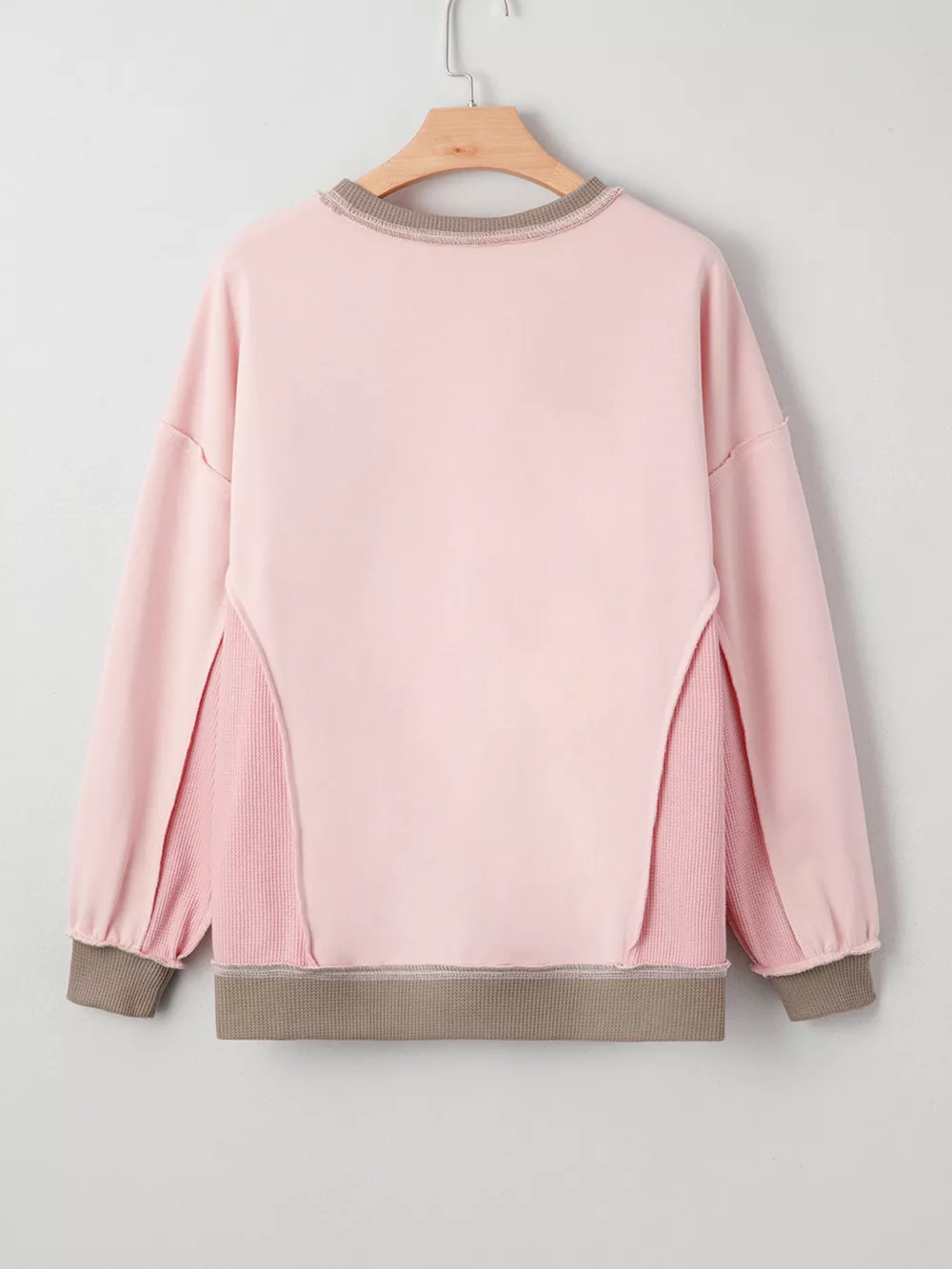 Waffle Color Block Patchwork Sequin Christmas Light Bulb Loose Sweatshirt, image 4