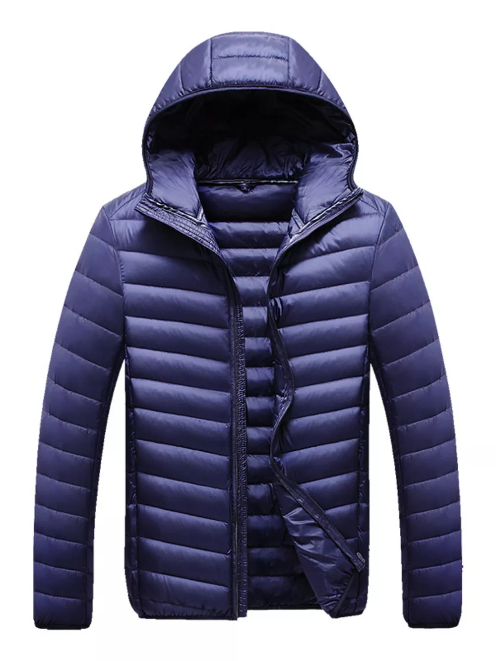 Men's Plus Size Lightweight Hooded Puffer Jacket, image 2