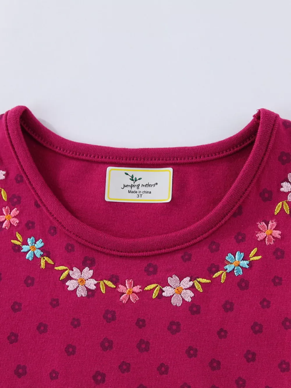 Children's Floral Embroidered Bird Applique Dress, image 4