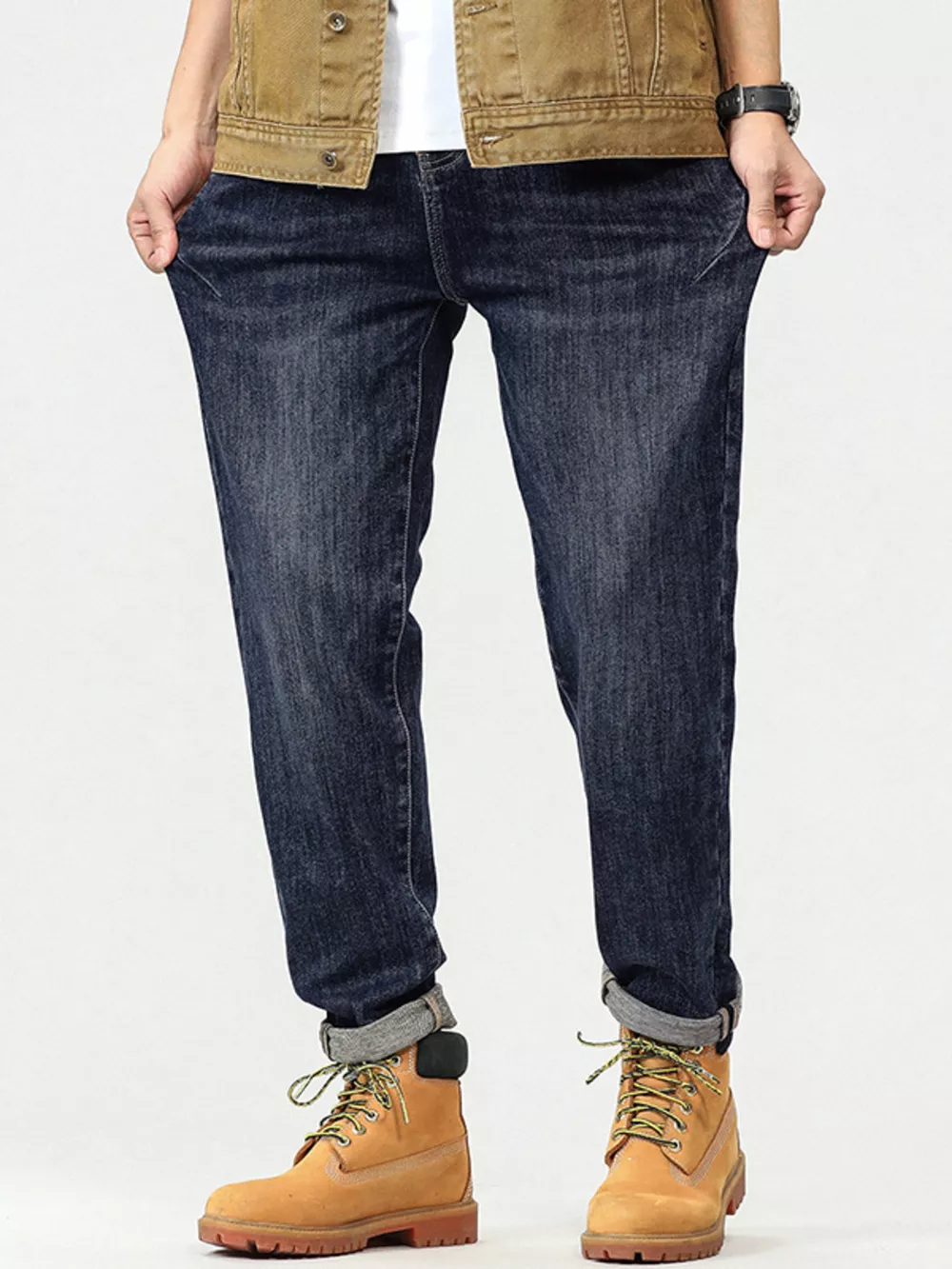 Men's Plus Size Vintage Wash Relaxed Fit Jeans, image 7