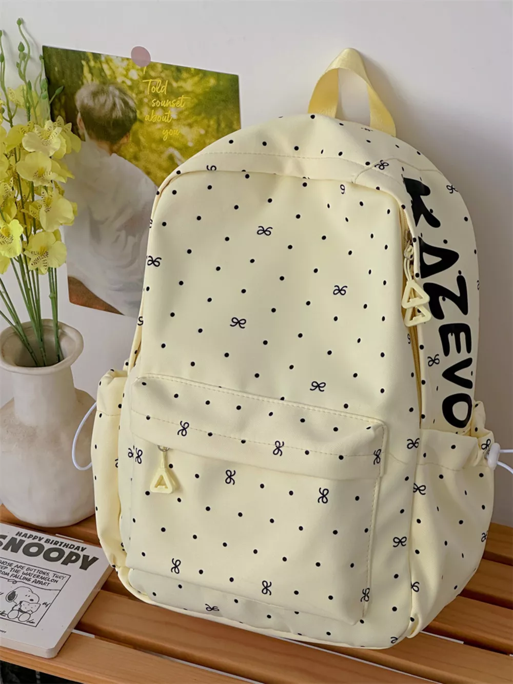 Polka Dot Bowknot Backpack Bag, image 7