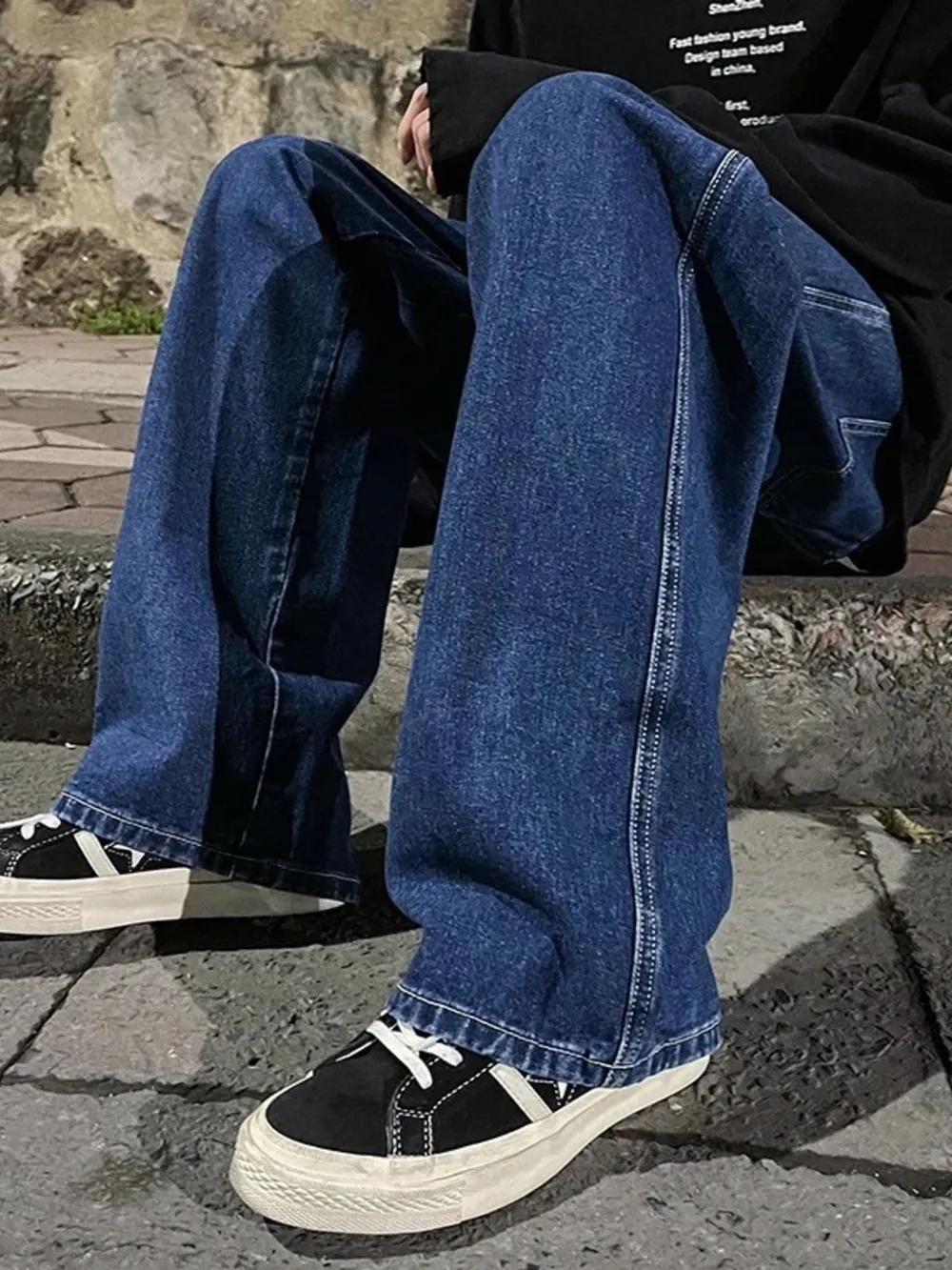 Men's Full Size Drawstring Wide Leg Jeans Plus Size, image 13