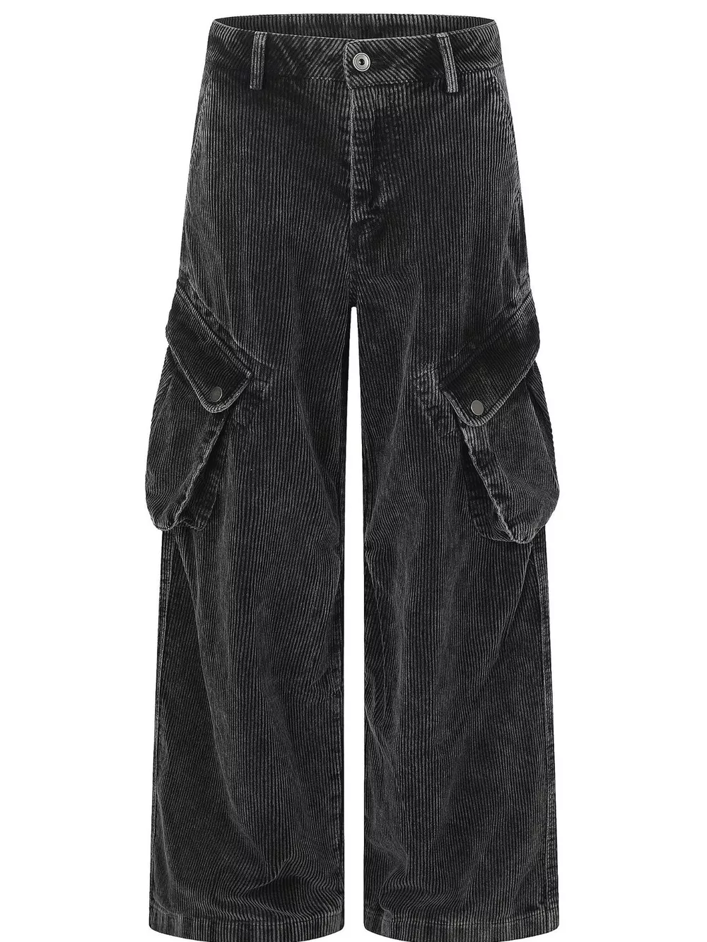 Men's High-Waisted Corduroy Cargo Pants