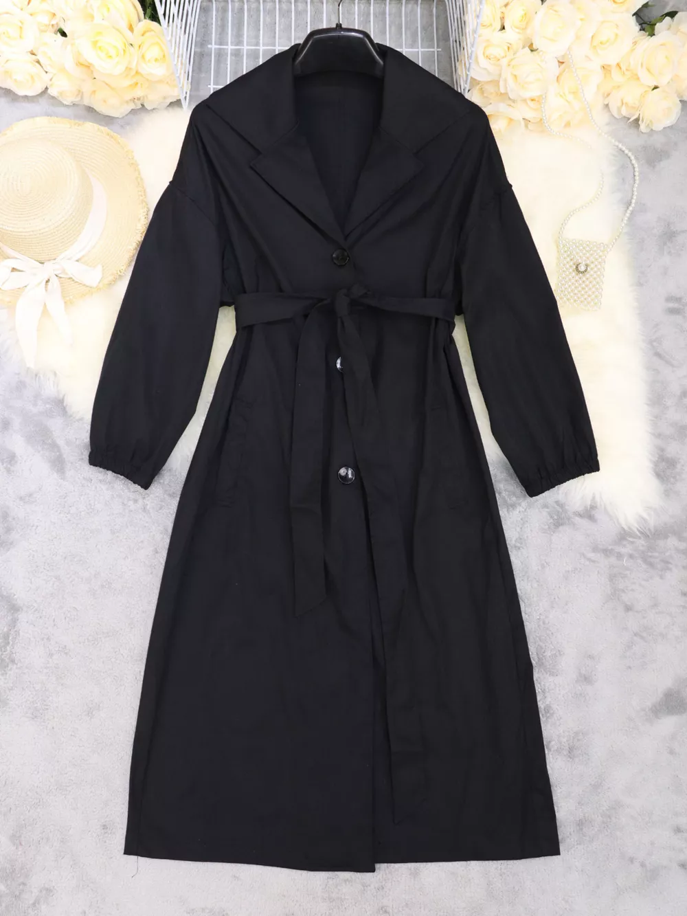 Tie Waist Midi Shirt Dress