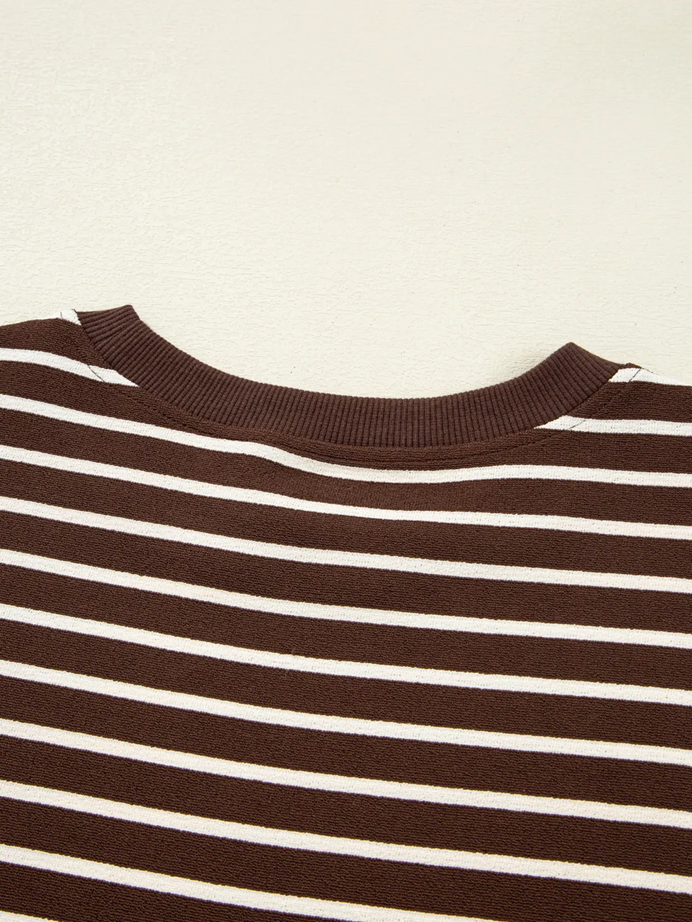 Stripe Cropped Crew Neck Long Sleeve T Shirt, image 11