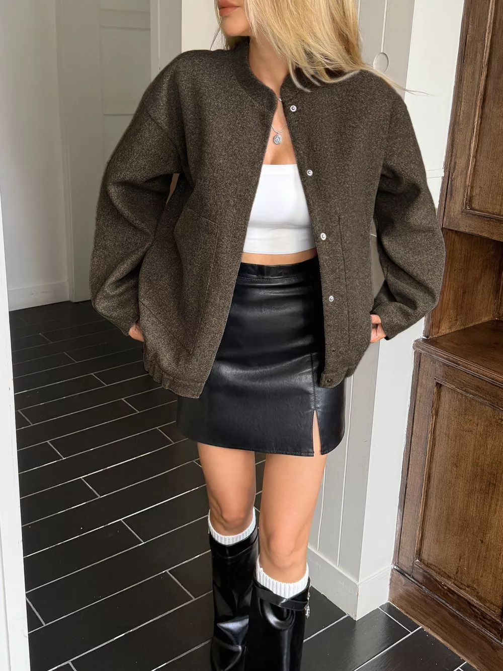 Snap Down Dropped Shoulder Jacket, image 13