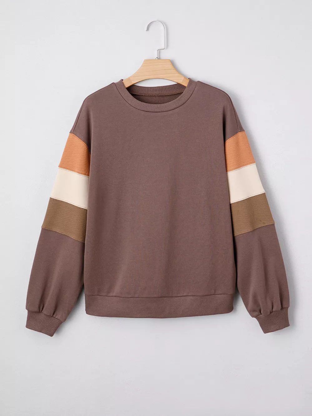 Color Block Drop Shoulder Pullover Casual Sweatshirt, image 6