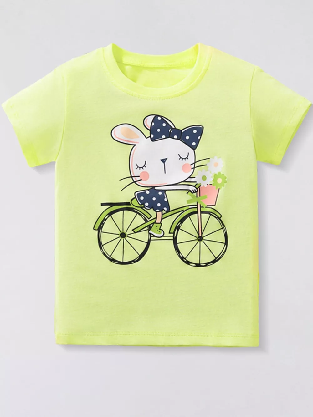 Children's Bunny Riding Bicycle Graphic T-Shirt