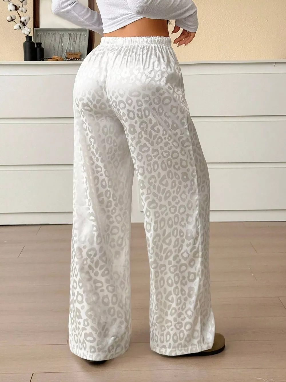Leopard Print Wide Leg Pants, image 5