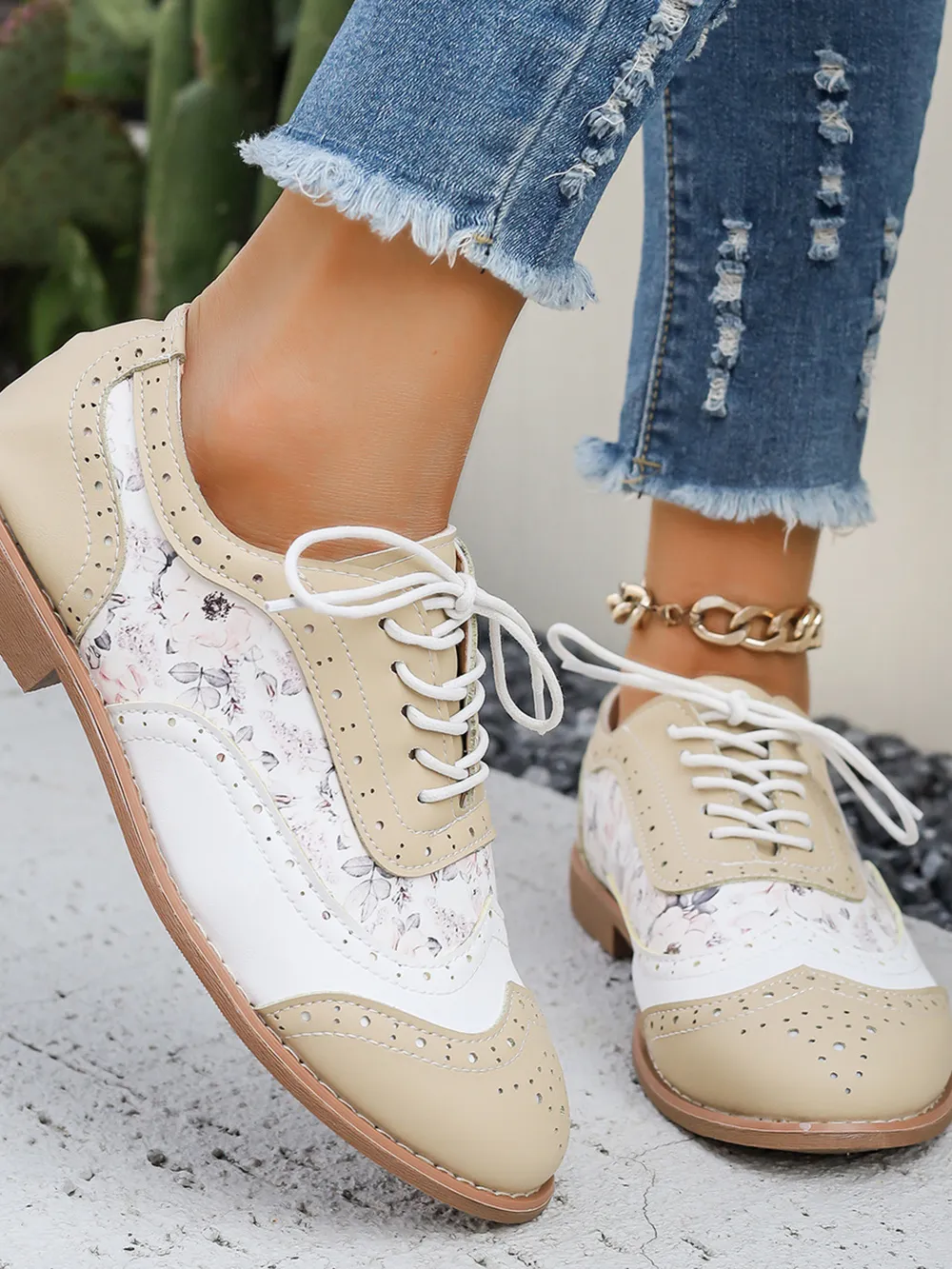 Lace-Up Detail Round Toe Sneakers, image 3
