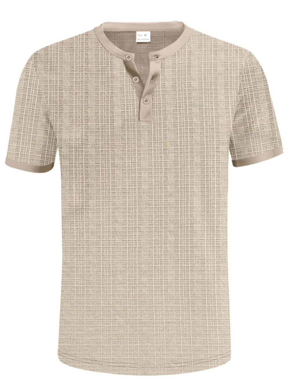Men's Full Size Button Detail Short Sleeve Top Plus Size, image 4