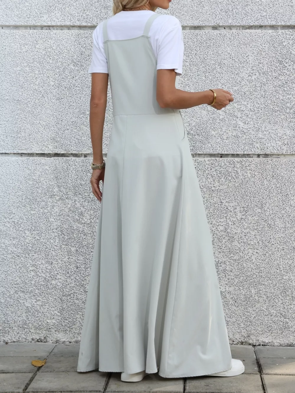 Pleated Detail Overall Dress, image 6