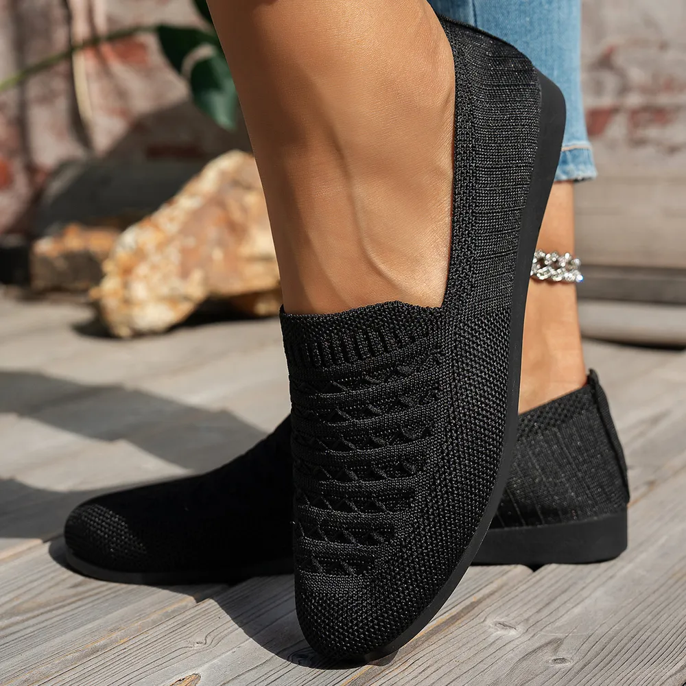Breathable Knit Slip-On Loafers, image 3