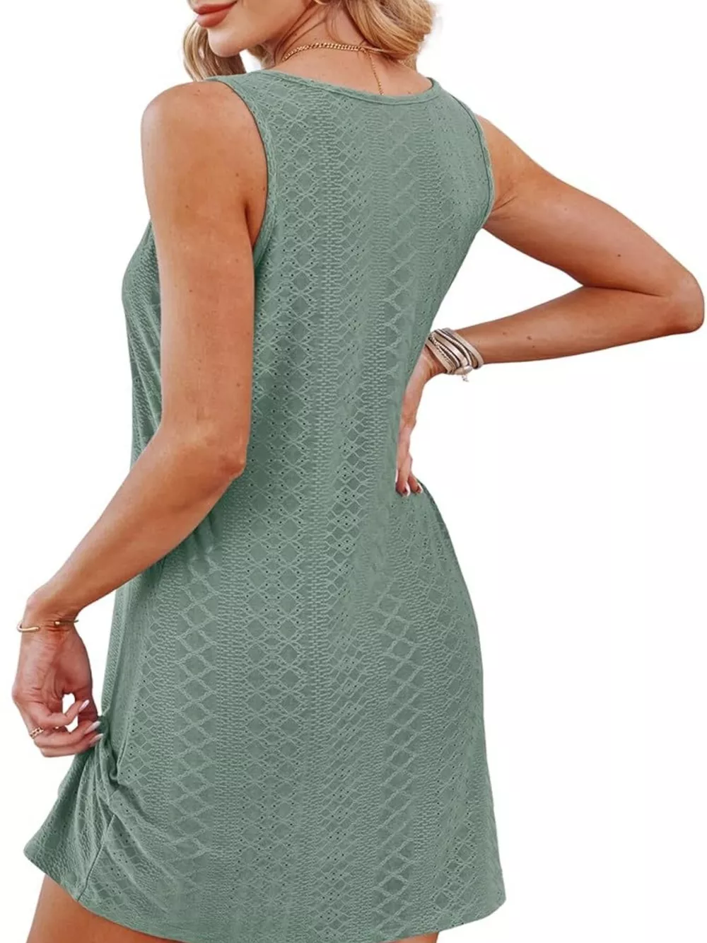 Sleeveless Knotted Hem Tank Dress, image 9