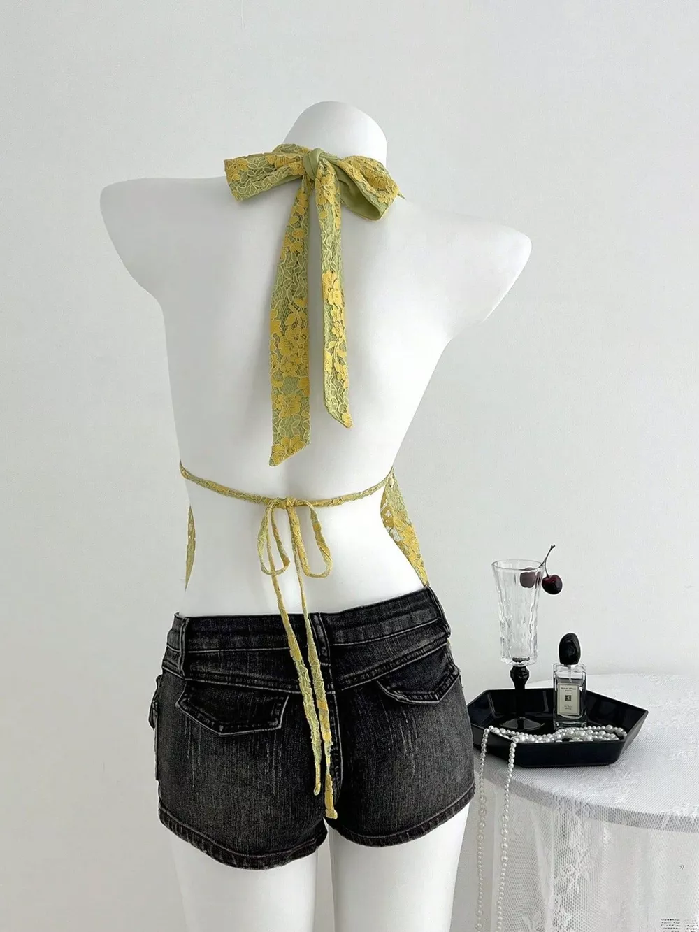 Lace Halter Neck Cami, image 6