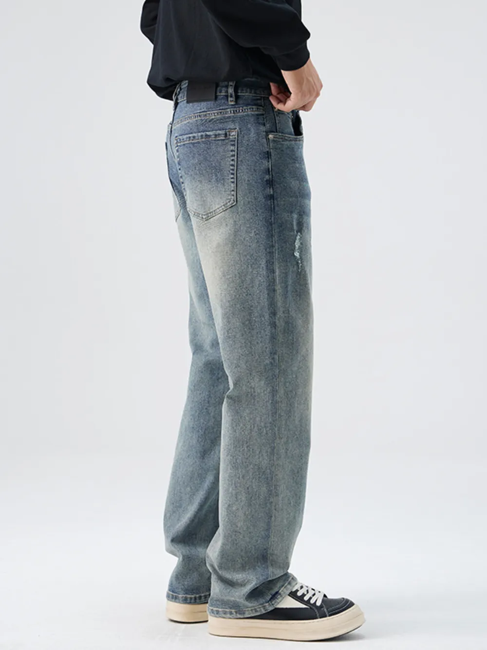 Men's Full Size Distressed Loose Fit Jeans Plus Size, image 2