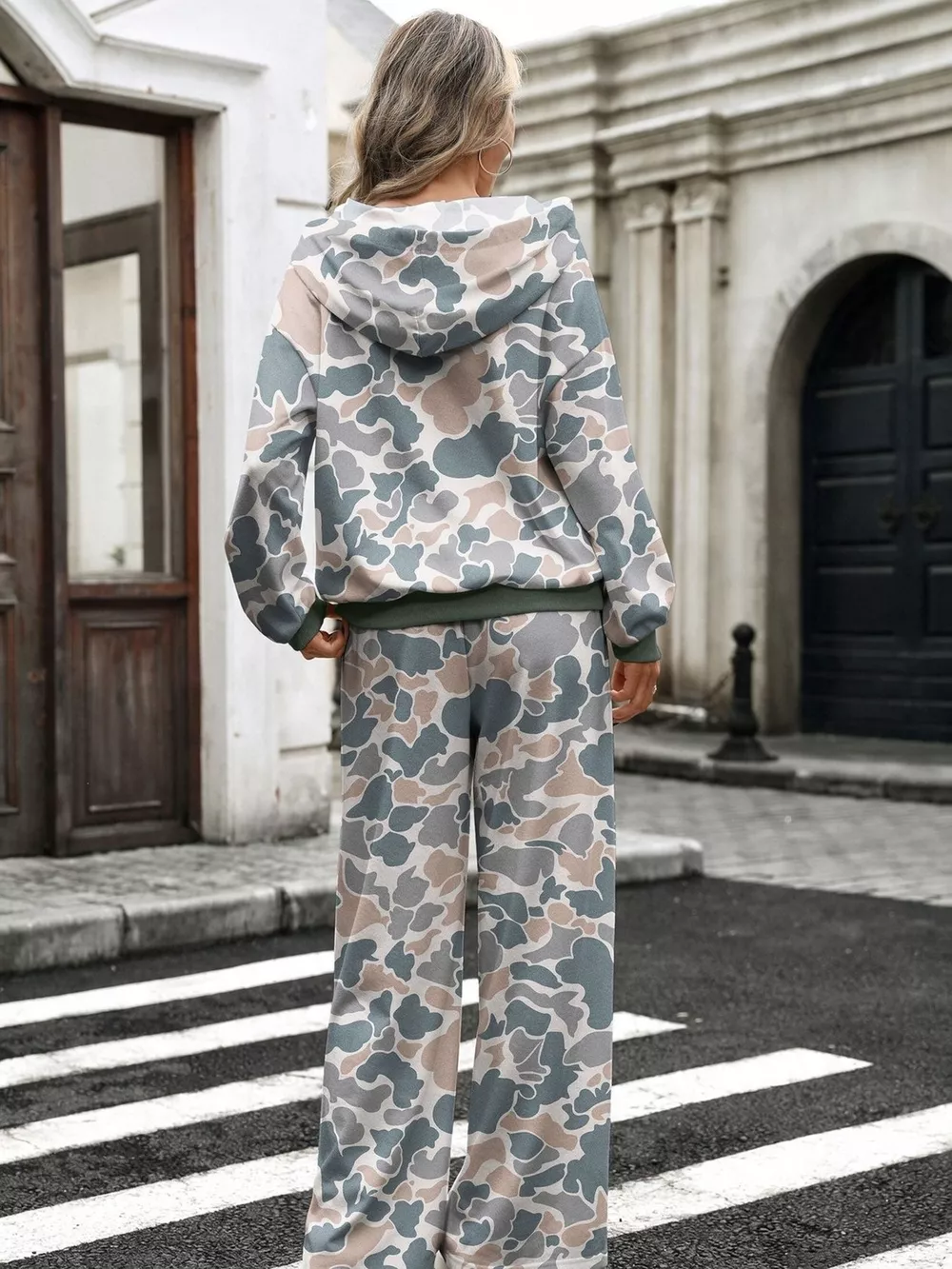 Printed Long Sleeve Hoodie and Pants Set, image 23
