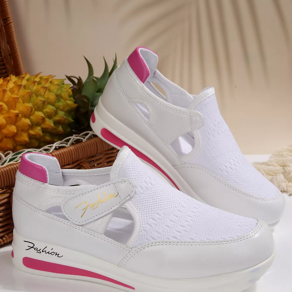 Breathable Mesh Wedge Sneakers, image 12