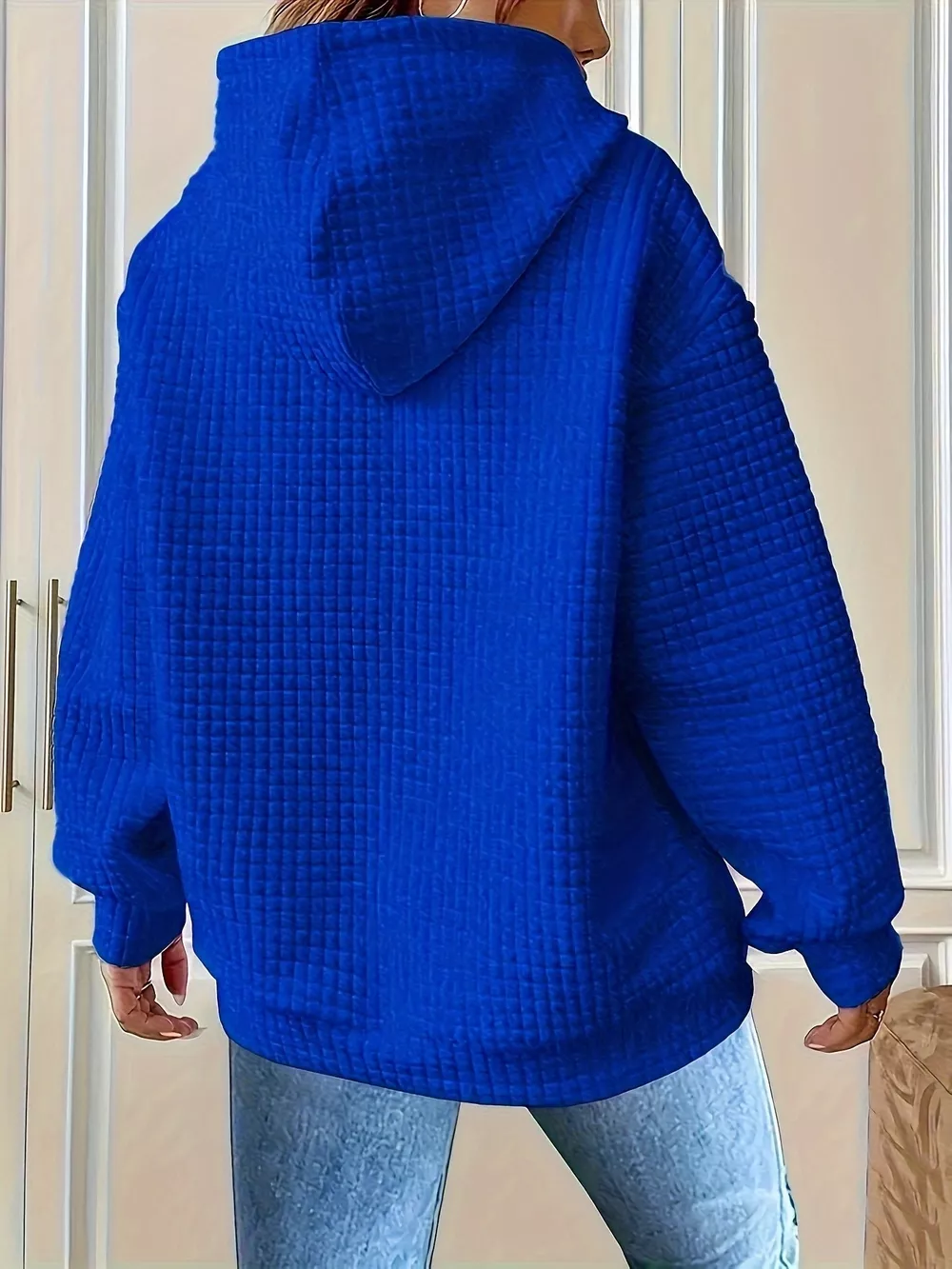 Textured Knit Drawstring Hoodie, image 30