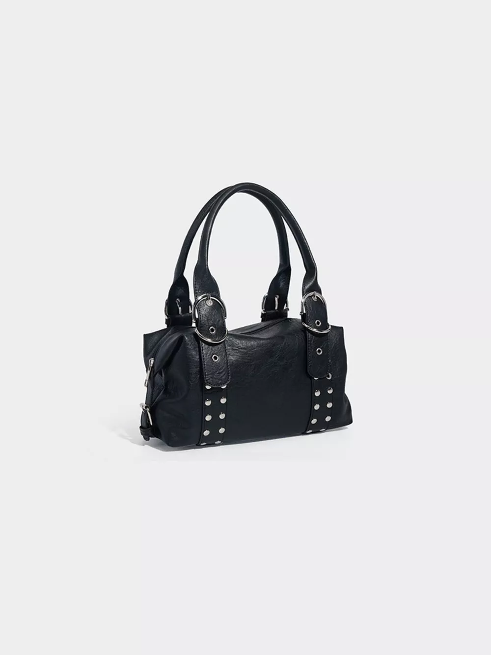 Studded Decor Shoulder Bag with Buckle Detail, image 2