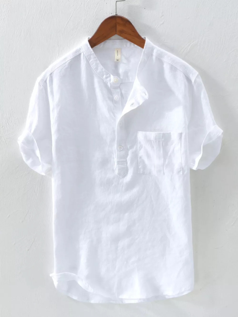 Men's Plus Size Button Detail Short Sleeve Shirt, image 3