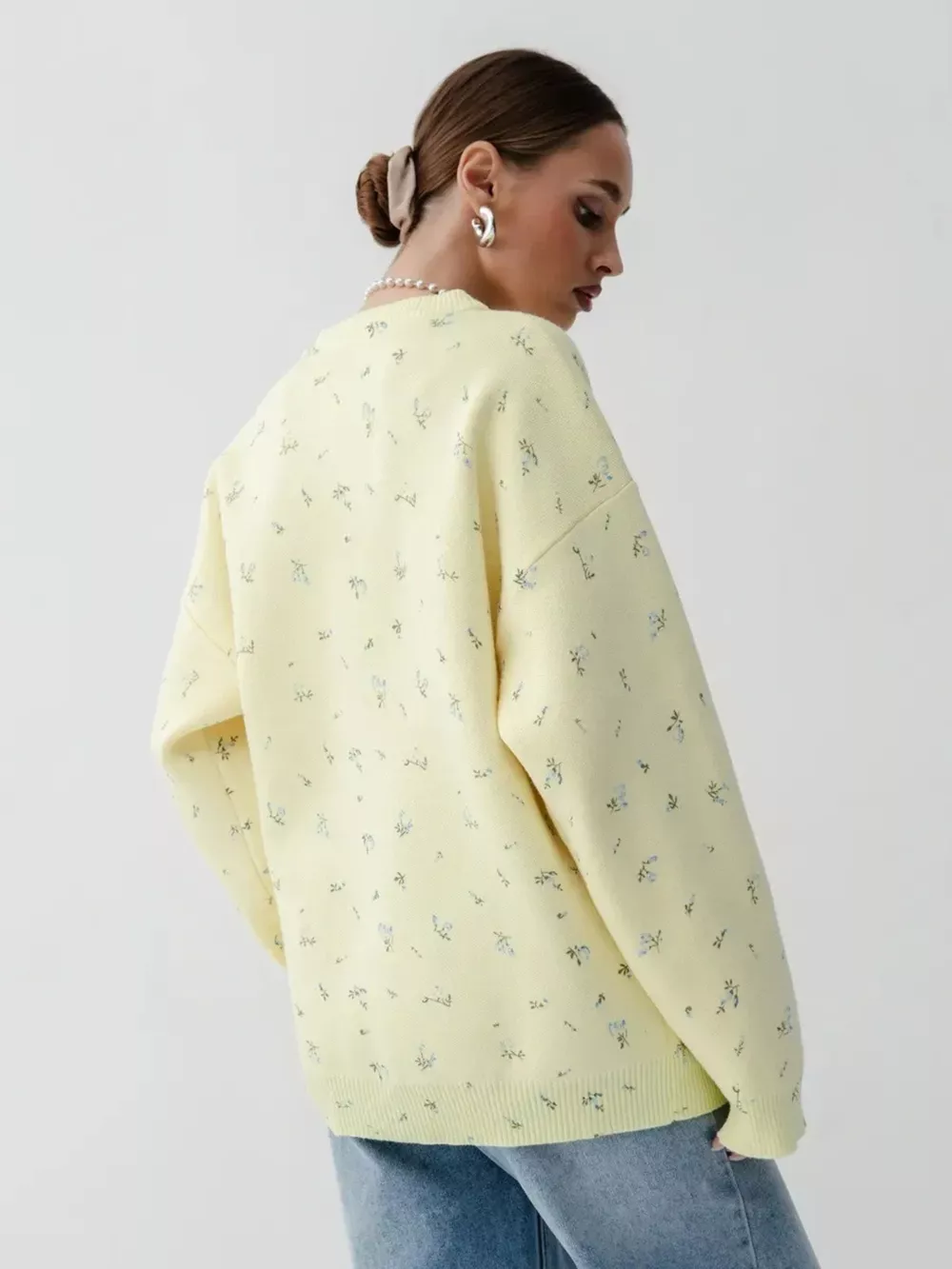 Floral Dropped Shoulder Oversized Sweater, image 18