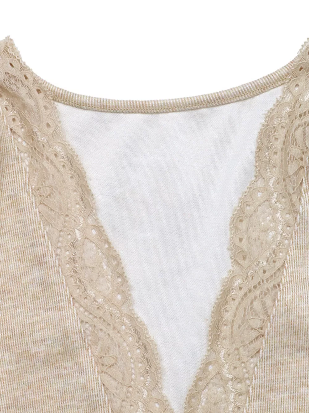 V-Neck Lace Trim Floral Mesh Sleeve Bodysuit, image 14