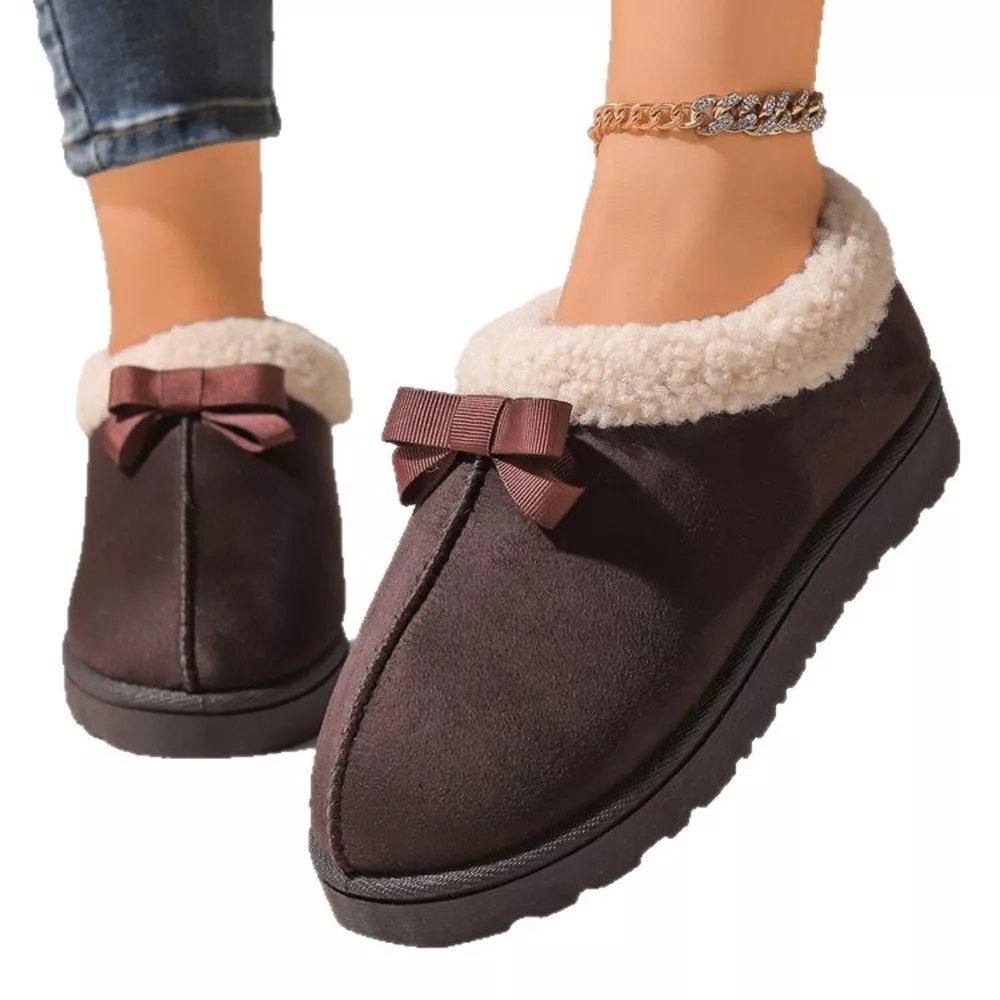 Cozy Bowknot Plush Lined Slip-Ons, image 24