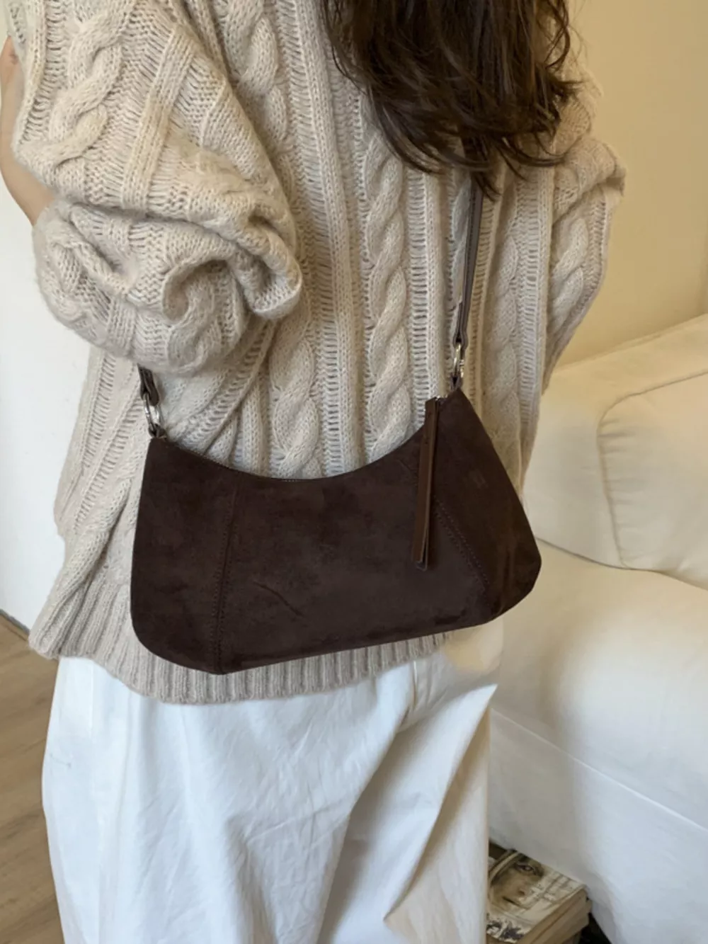 Vintage Suede Crossbody Bag, image 5