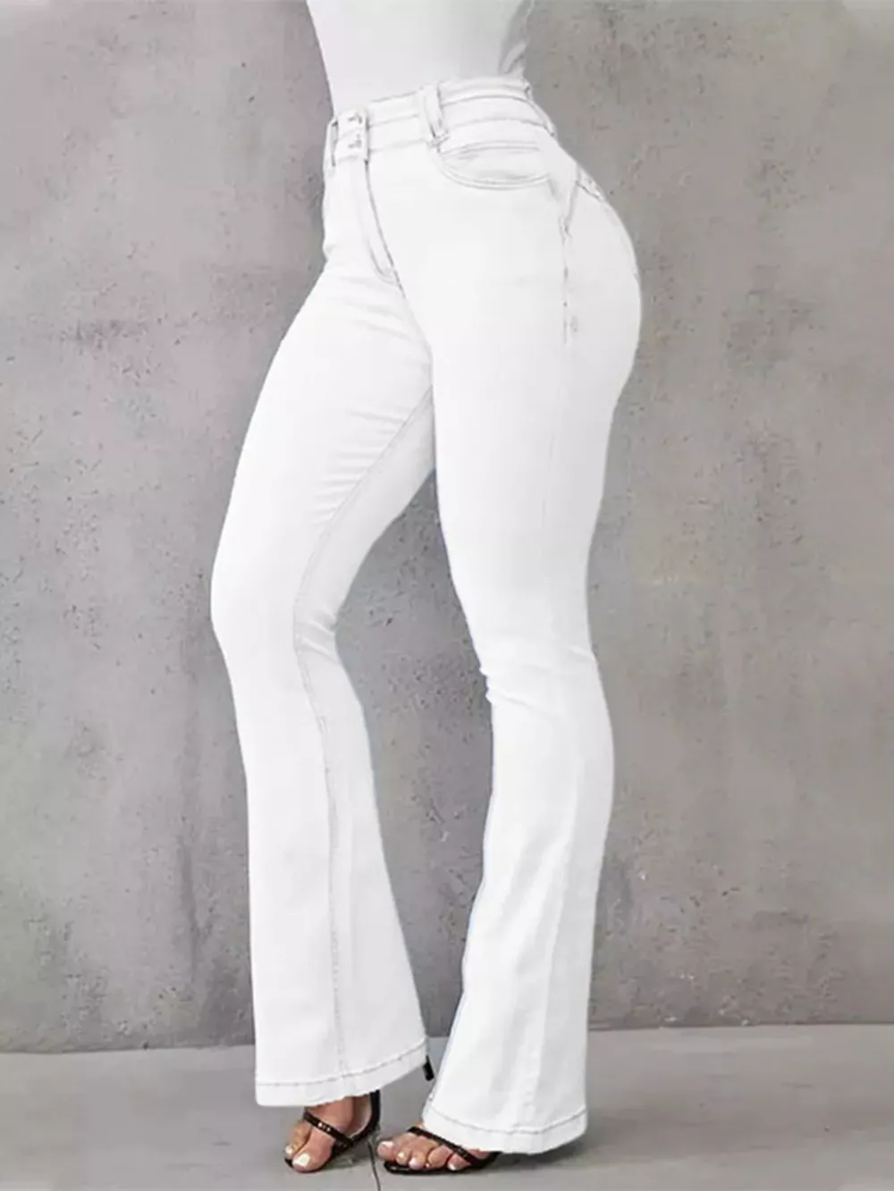 Full Size Wash High-Waisted Flare Jeans Plus Size, image 10