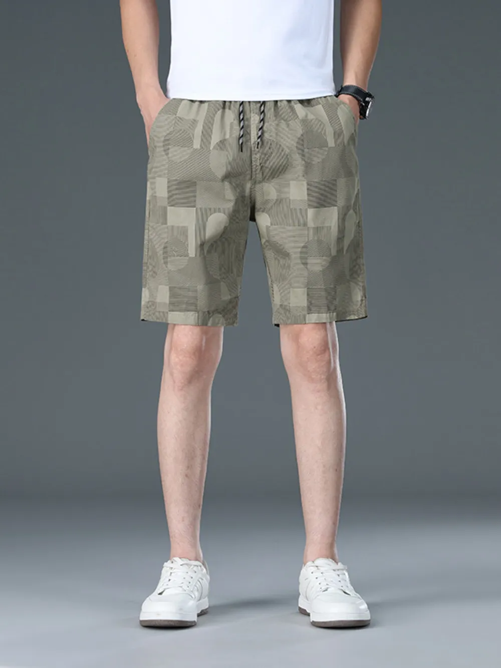 Men's Plus Size Drawstring Casual Shorts, image 2