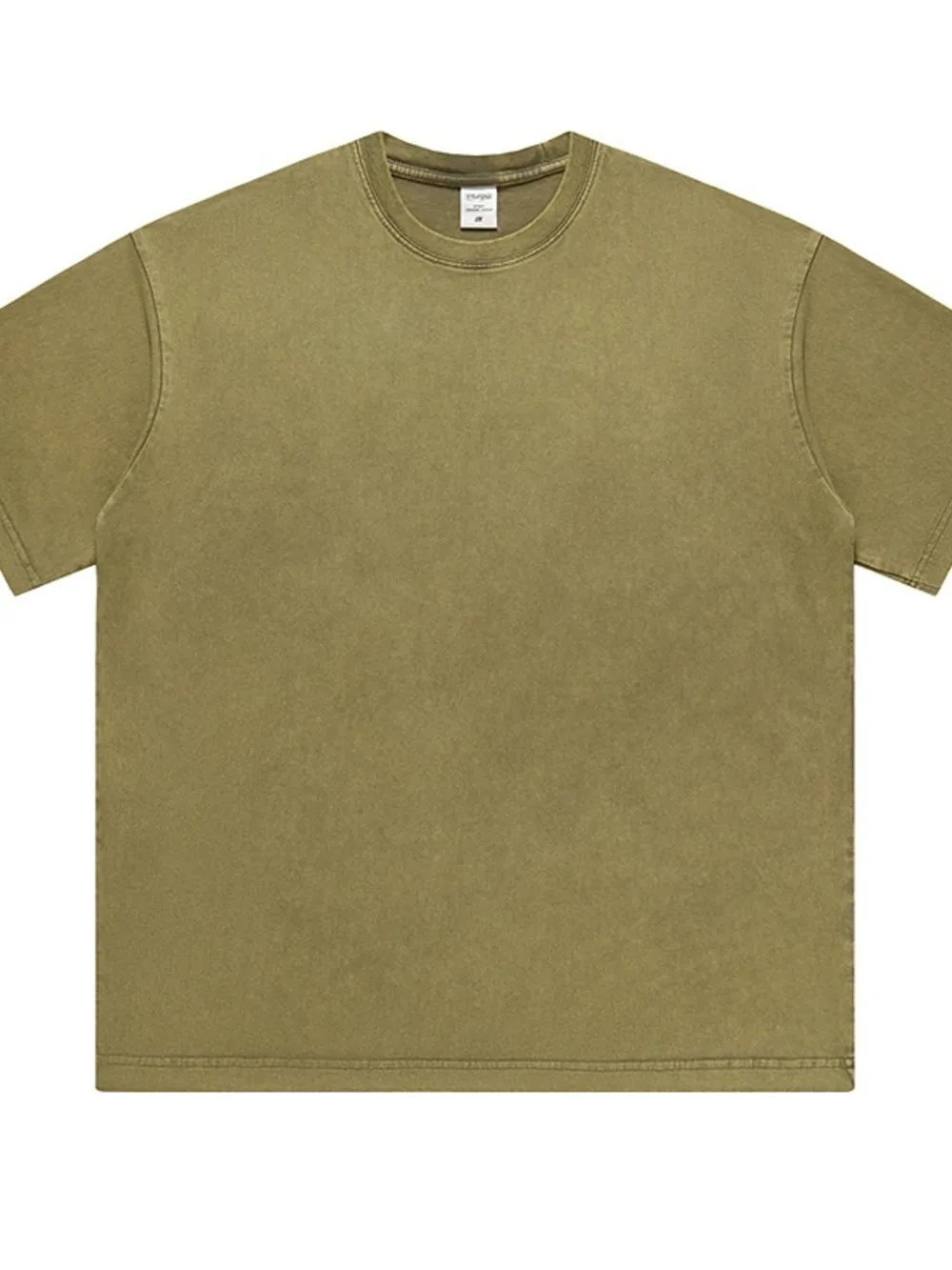 Men's Full Size Washed Round Neck T-Shirt Plus Size, image 3