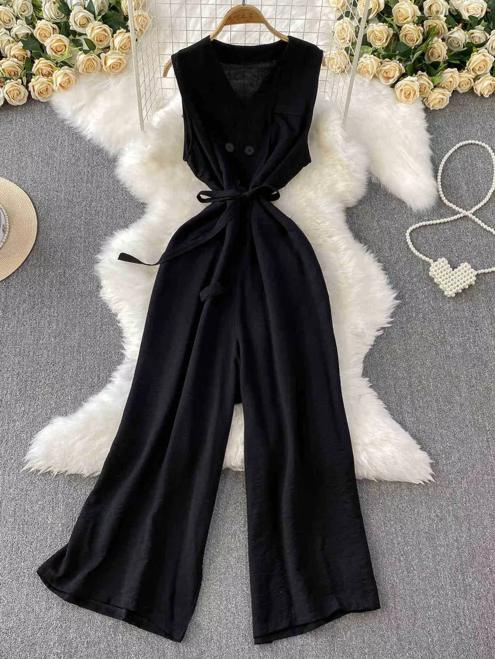 Sleeveless Wide Leg Jumpsuit, image 4