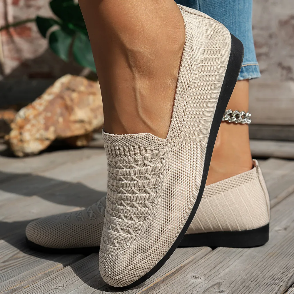Breathable Knit Slip-On Loafers, image 13