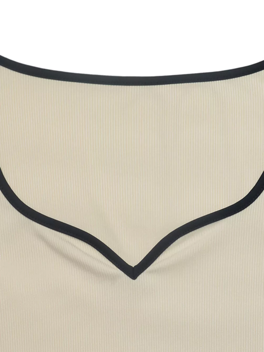 Ribbed Sweetheart Neckline Contrast Trim Long Sleeve Bodysuit, image 10