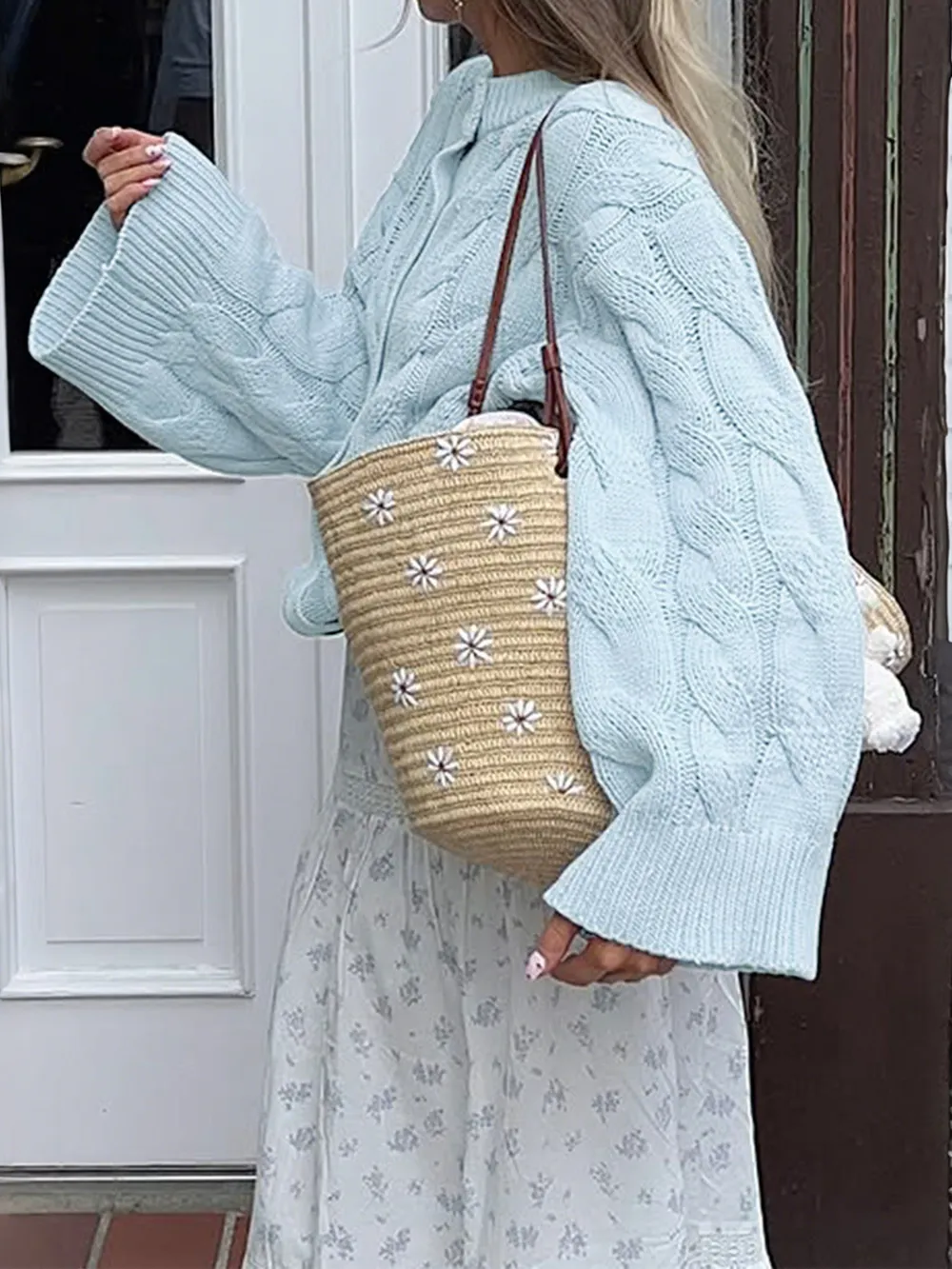 Cable Knit Button-Up Cardigan, image 6