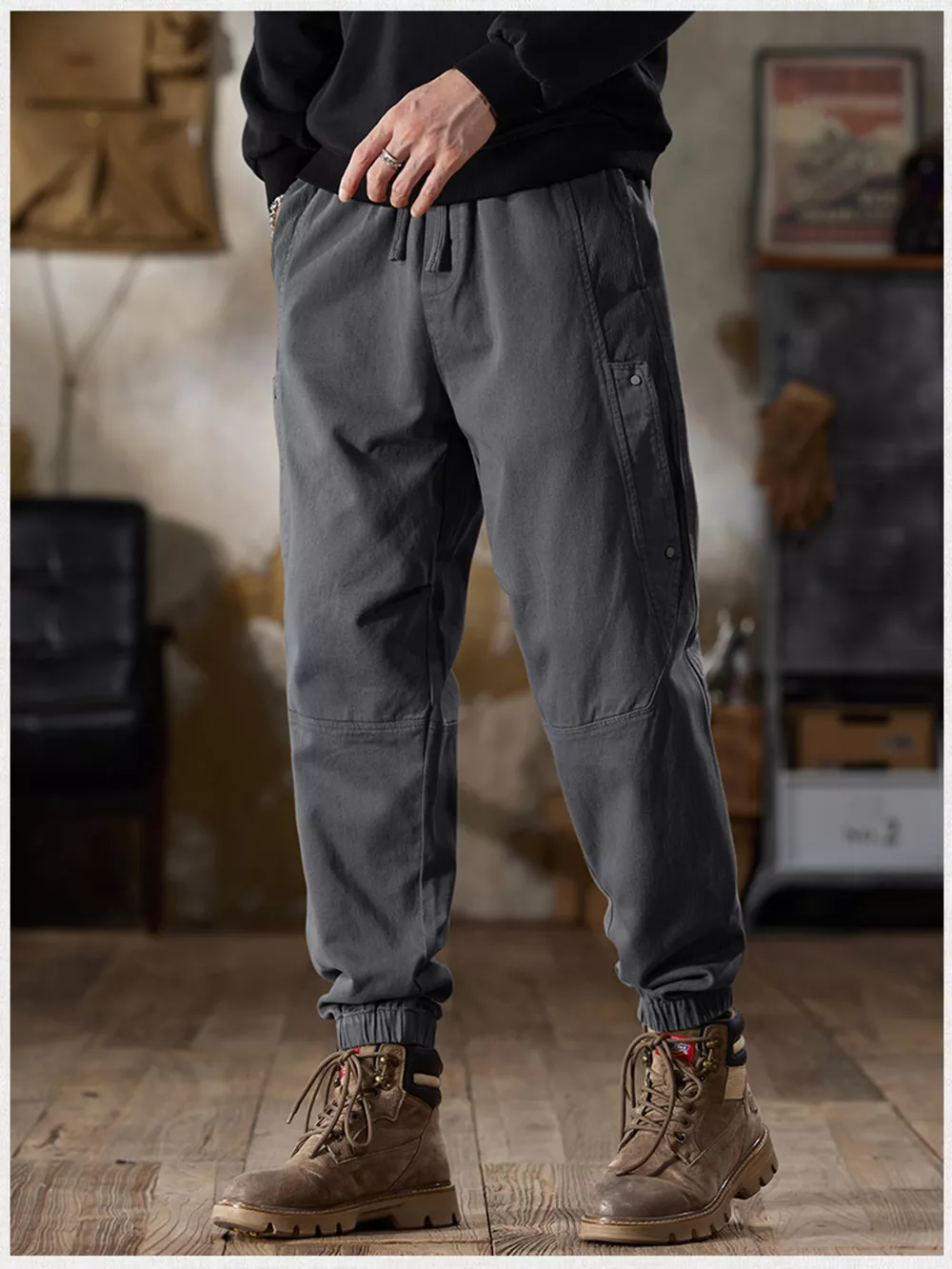 Men's Full Size Casual Drawstring Cargo Joggers Plus Size, image 12