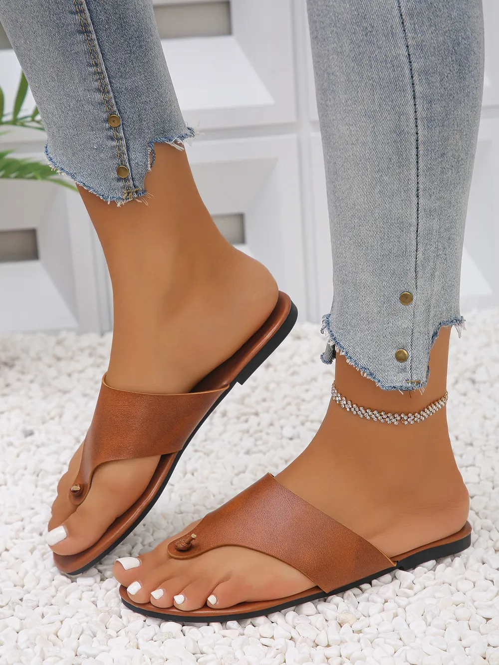 Toe Post Flats Sandals, image 5