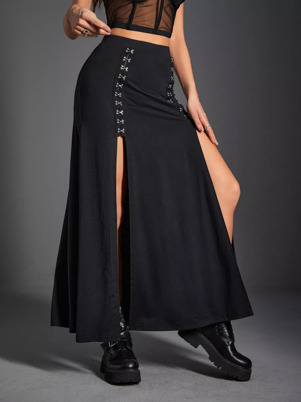 High Waist Slit Skirt, image 2