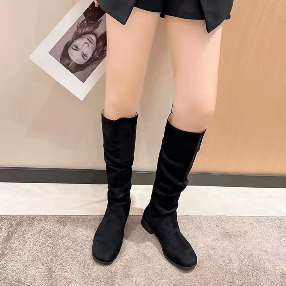Round Toe Block Heels Boots, image 2